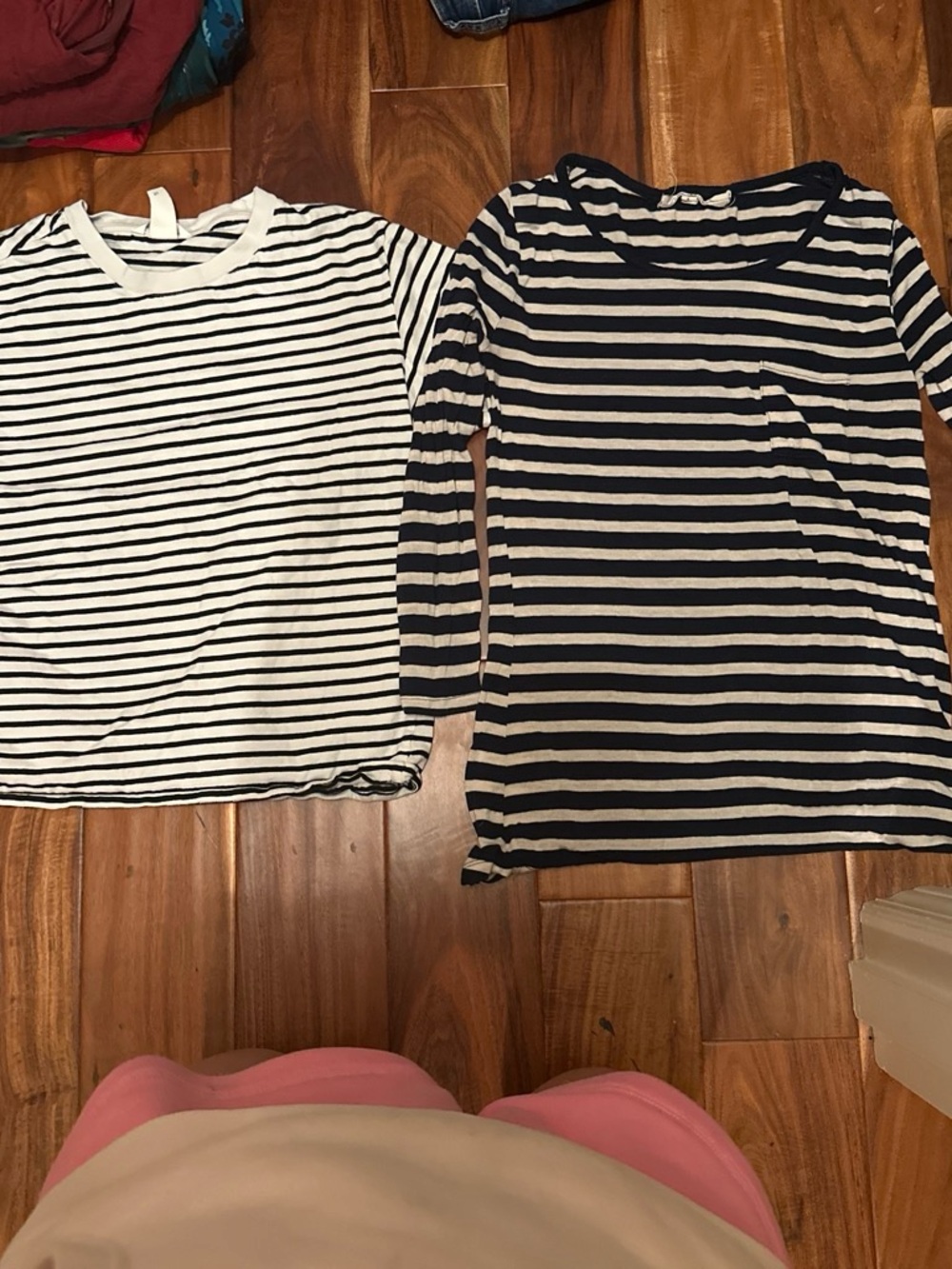 Striped Long-Sleeve Top - Navy & White